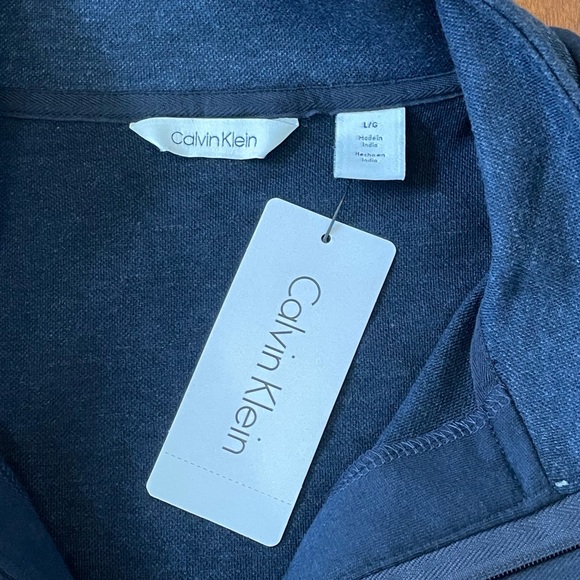 CALVIN KLEIN Long Sleeve Shirt Large Speckled Blue NWT - Picture 9 of 13